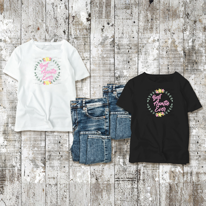 Best Auntie Ever PNG – Floral Wreath Script Sublimation Design