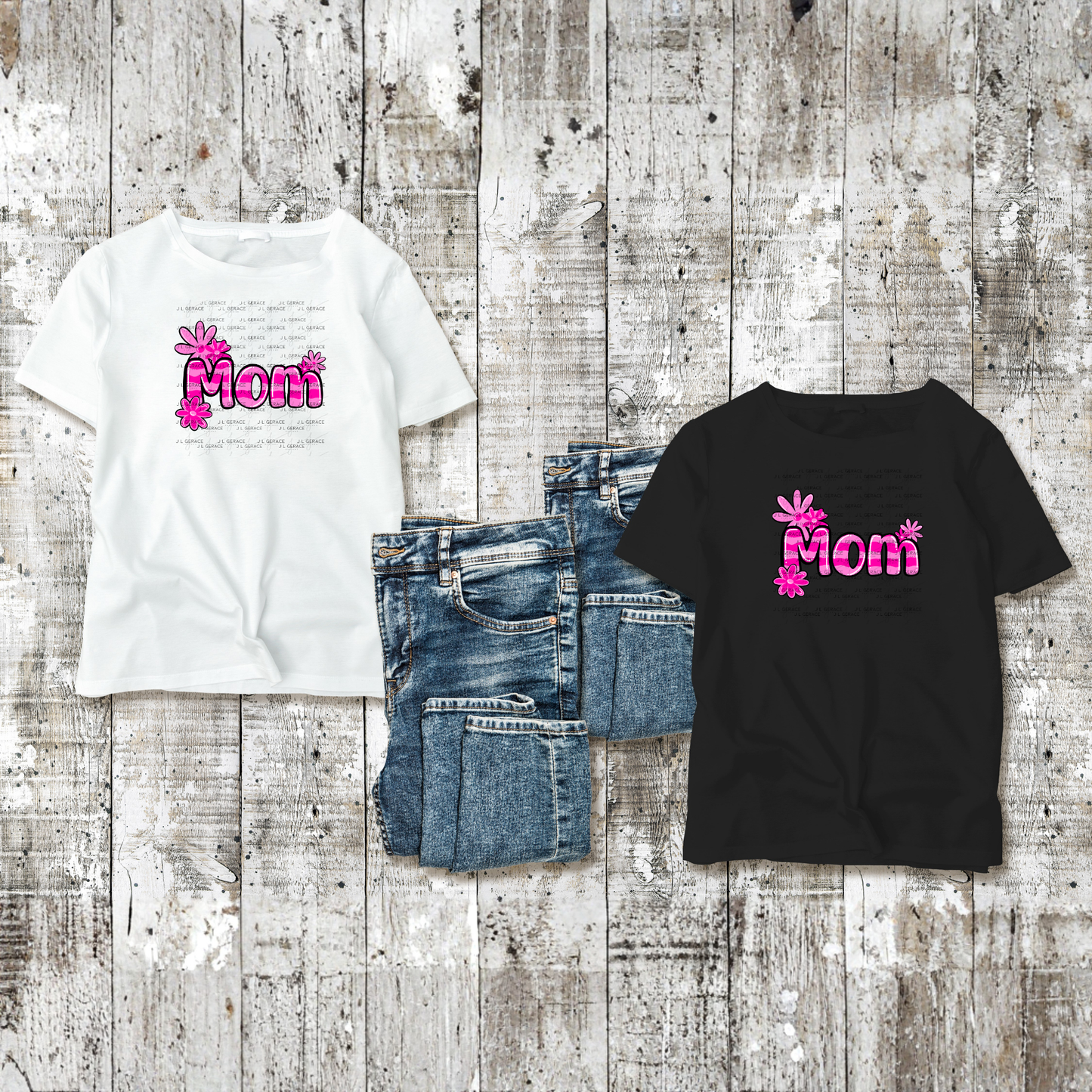 Mom Daisy Floral Pink PNG Design