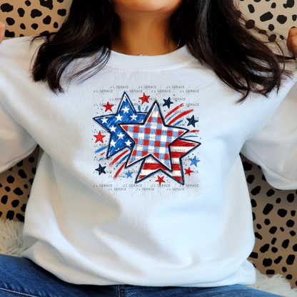 Patriotic Watercolor Stars PNG Design