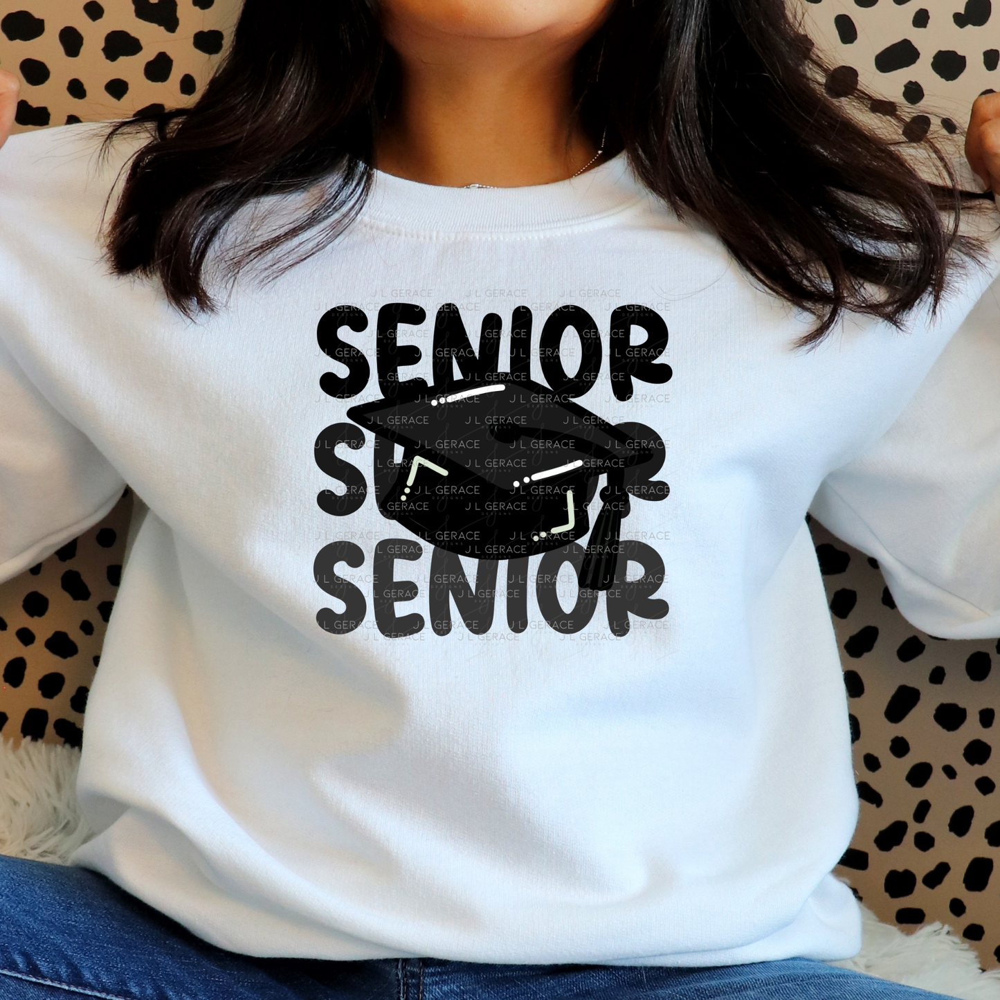 Senior PNG – Black Graduation Cap Lettering Design