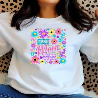 Best Mom Ever Colorful Floral PNG Design