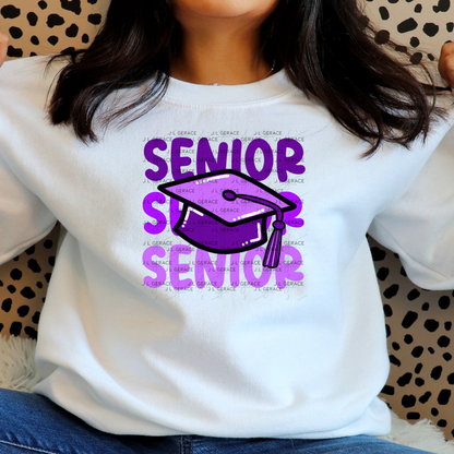 Senior PNG – Purple Graduation Cap Lettering Design
