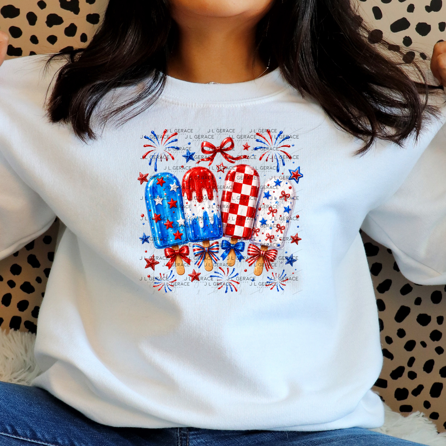 Patriotic Popsicles Bows PNG Design