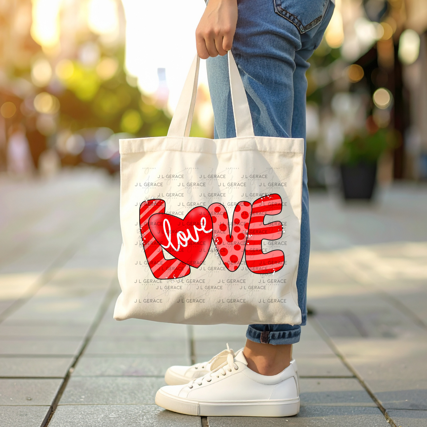 Red Love Word PNG with Heart Paint Splatter Mixed Pattern Design
