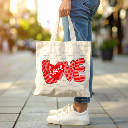 Red Love Word PNG with Heart Paint Splatter Mixed Pattern Design