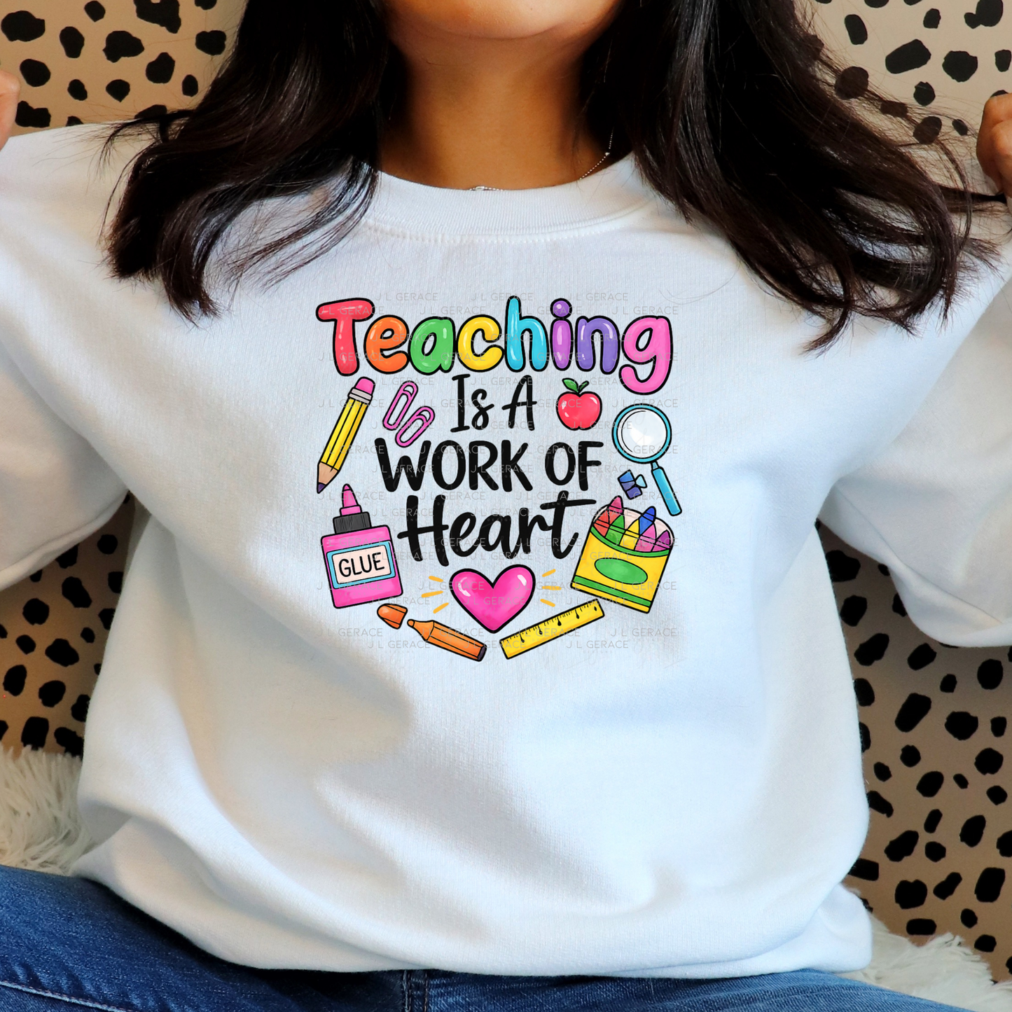 Teaching Is A Work Of Heart Teacher PNG Digital Download (2 Colors)