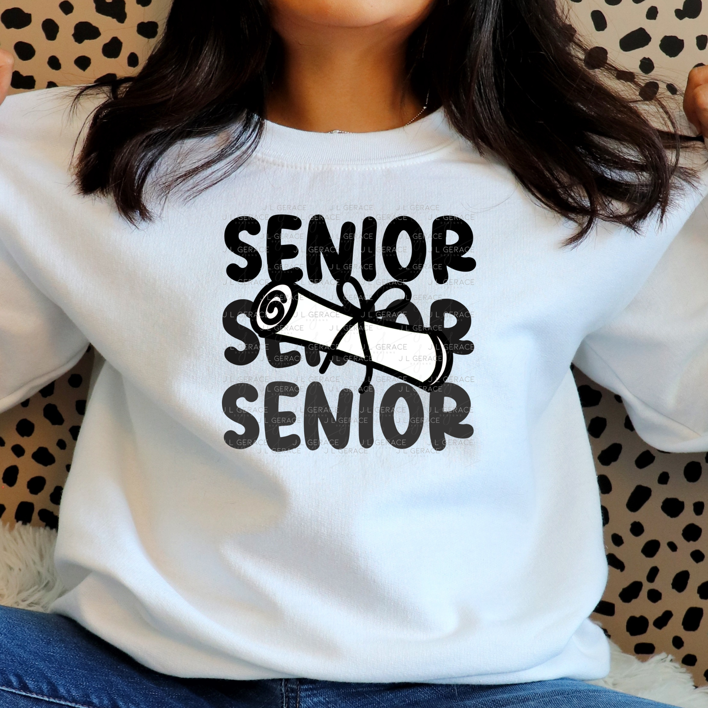 Senior PNG – Black Diploma Graduation Lettering Design