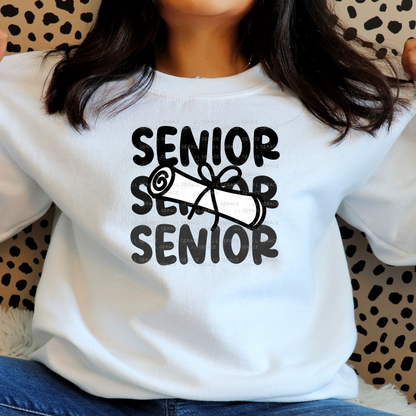Senior PNG – Black Diploma Graduation Lettering Design