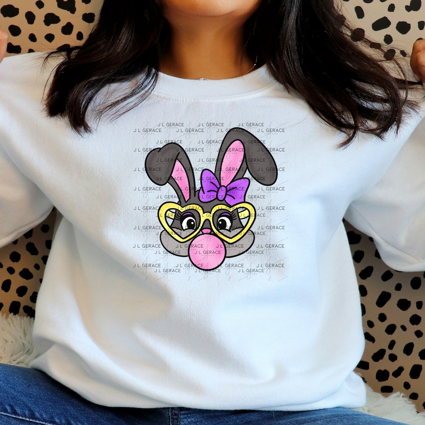 Cute Easter Bunny with Glasses PNG