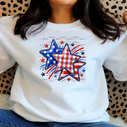Patriotic Stars Fireworks PNG Design