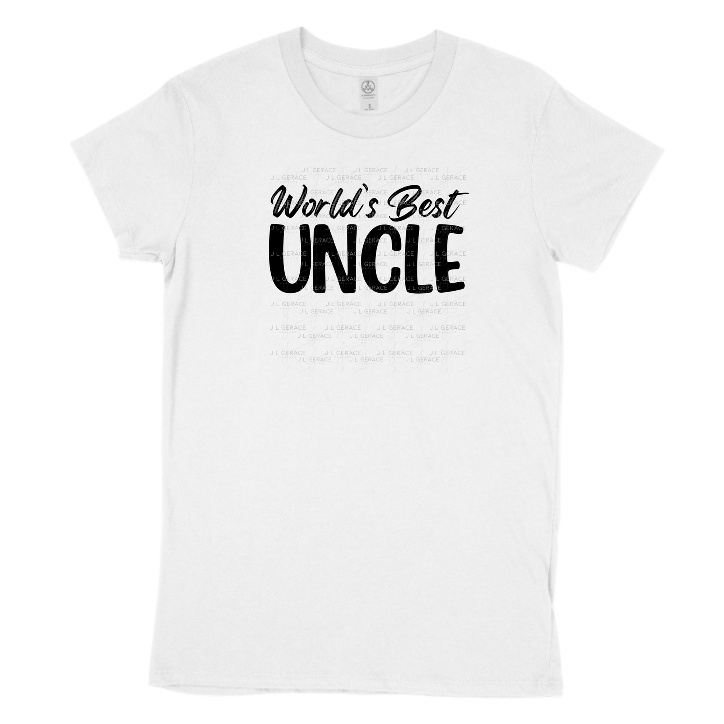 Worlds Best Uncle PNG – Black Glossy Typography Sublimation Design