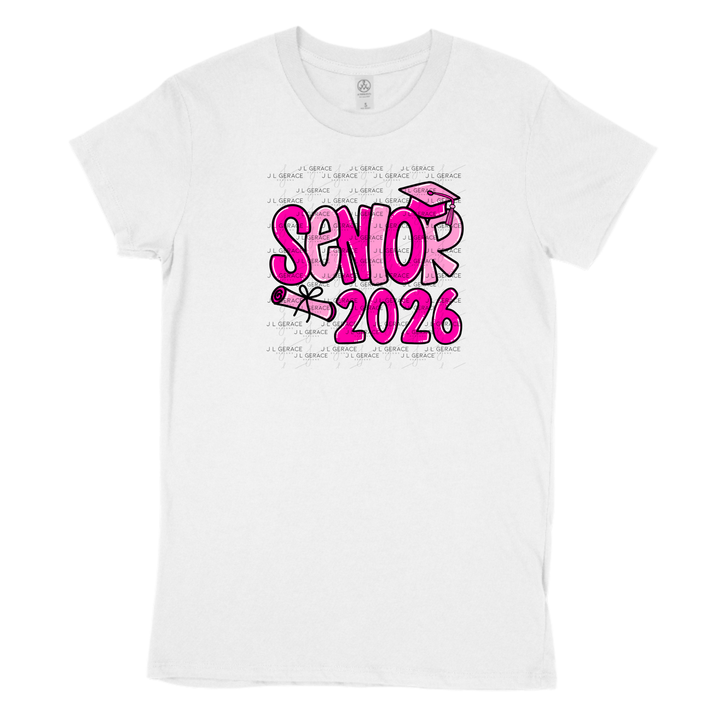 Senior 2026 PNG – Hot Pink Graduation Cap and Diploma Design
