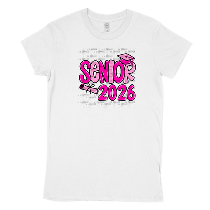 Senior 2026 PNG – Hot Pink Graduation Cap and Diploma Design