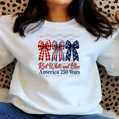 Red White and Blue America 250 Years PNG Design