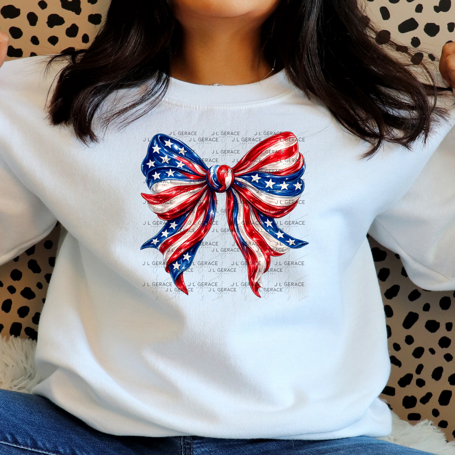 America Flag Bow Patriotic PNG Design