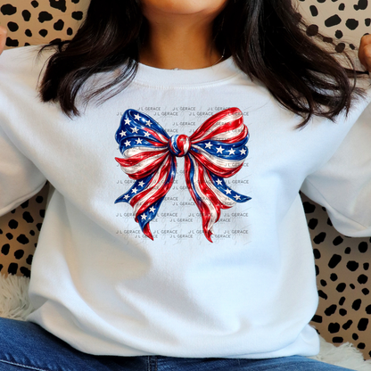 America Flag Bow Patriotic PNG Design