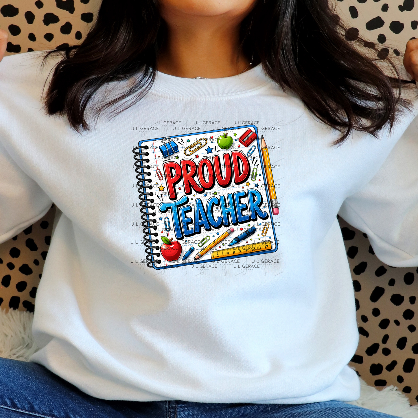 Bold Proud Teacher School Supplies PNG Digital Download