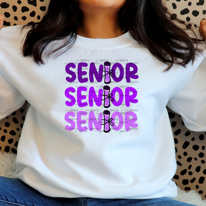 Senior PNG – Purple Diploma Graduation Lettering Design