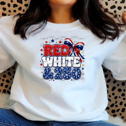 Red White & 250 Patriotic PNG Design