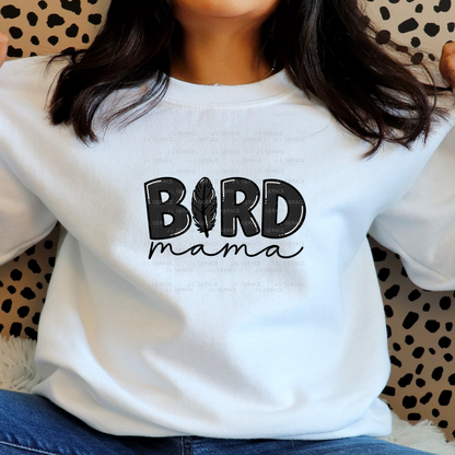 Bird PNG – Black Word Design with Feather Letter