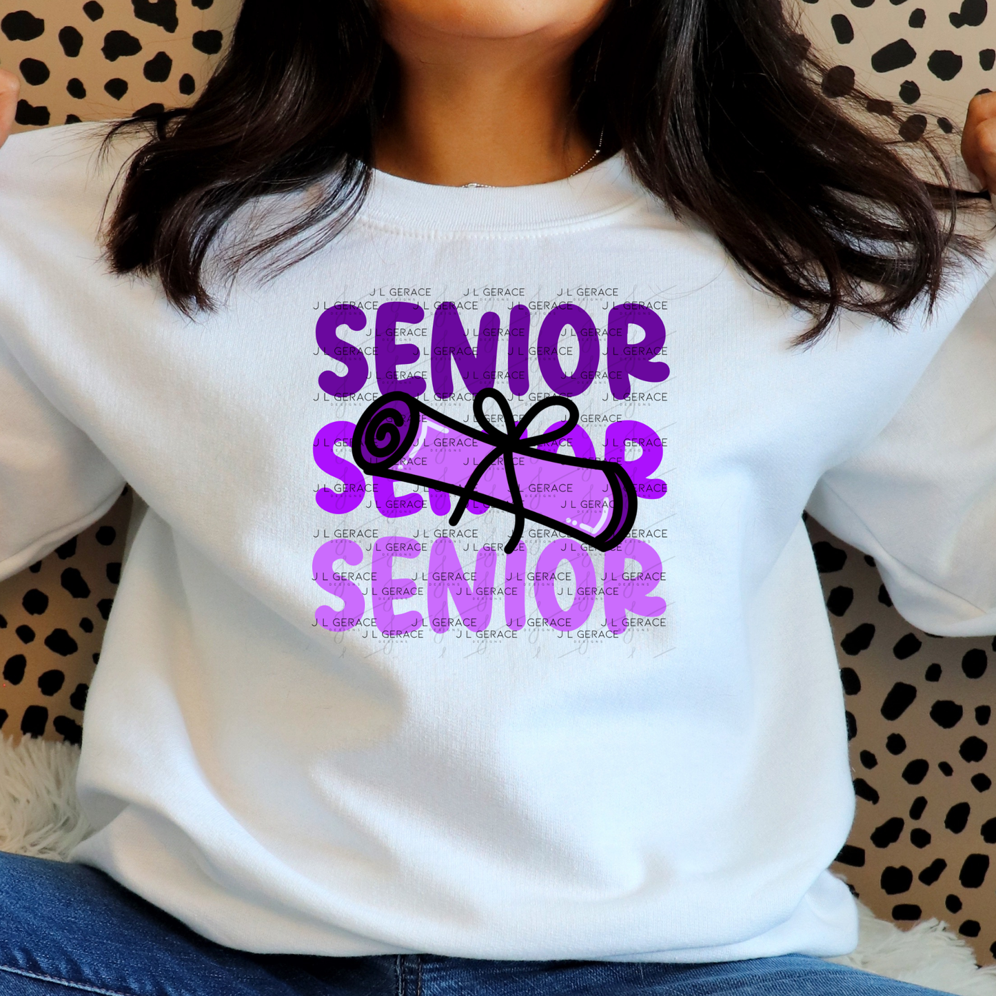 Senior PNG – Purple Diploma Graduation Lettering Design