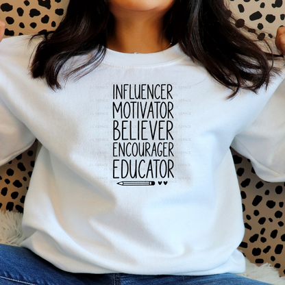 Influencer Motivator Believer Educator Teacher PNG (2 Colors)