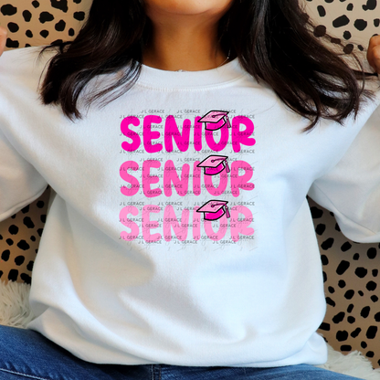 Senior PNG – Pink Graduation Cap Lettering Design