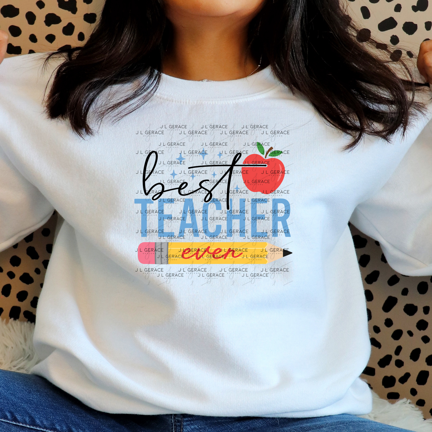 Best Teacher Ever PNG – Pencil and Apple Teacher Appreciation Design
