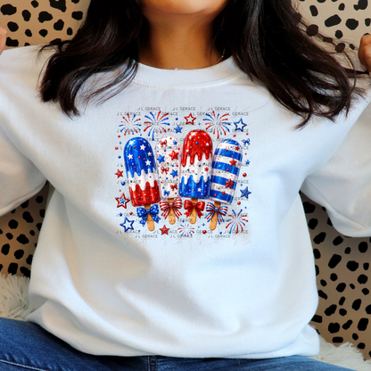 Patriotic Popsicles Fireworks PNG Design