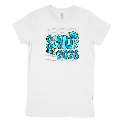 Senior 2026 PNG – Turquoise Graduation Cap and Diploma Design