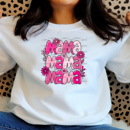 Mama Mama Mama Pink Floral PNG Design