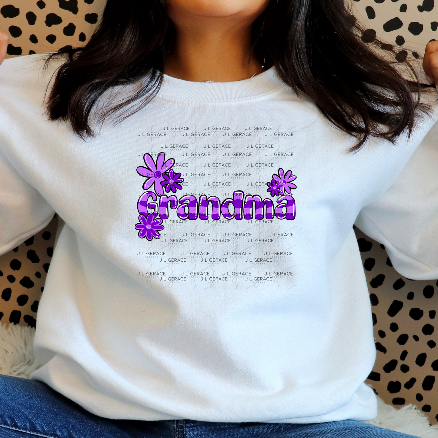 Grandma PNG – Purple Floral Name Sublimation Design
