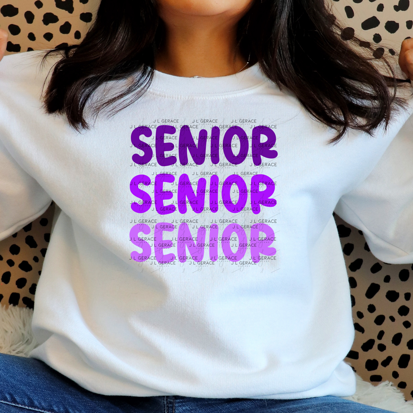 Senior PNG – Purple Gradient Graduation Lettering Design