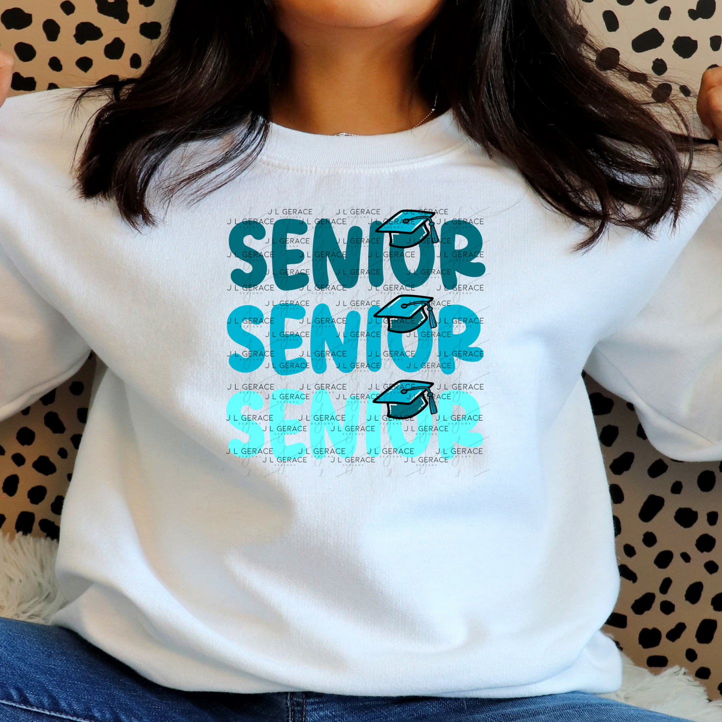 Senior PNG – Teal Graduation Cap Lettering Design