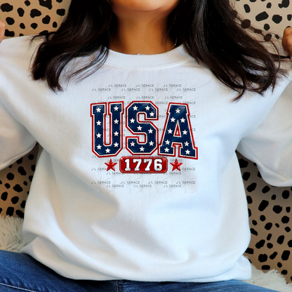 USA 1776 Glossy Patriotic PNG Design