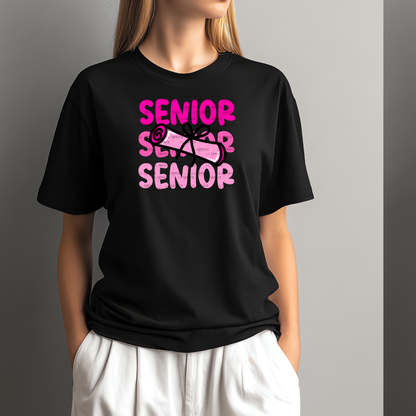 Senior PNG – Pink Diploma Graduation Lettering Design