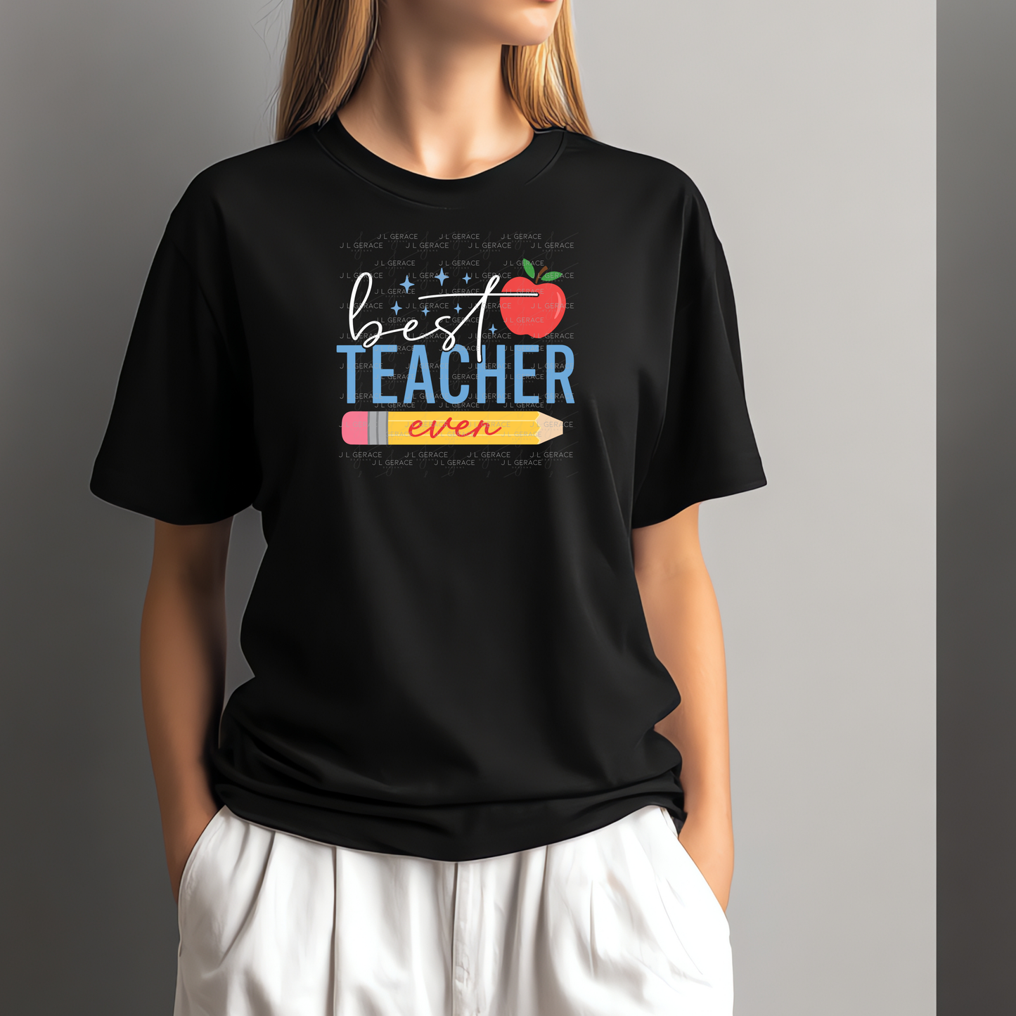 Best Teacher Ever PNG – Pencil and Apple Teacher Appreciation Design