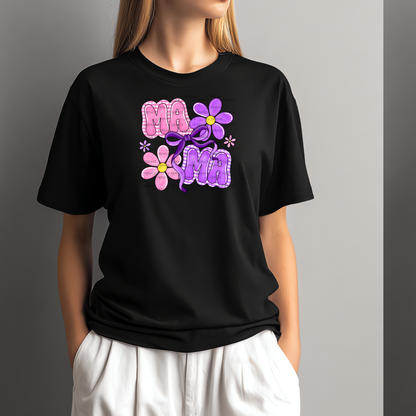 Mama Floral Bow PNG Design