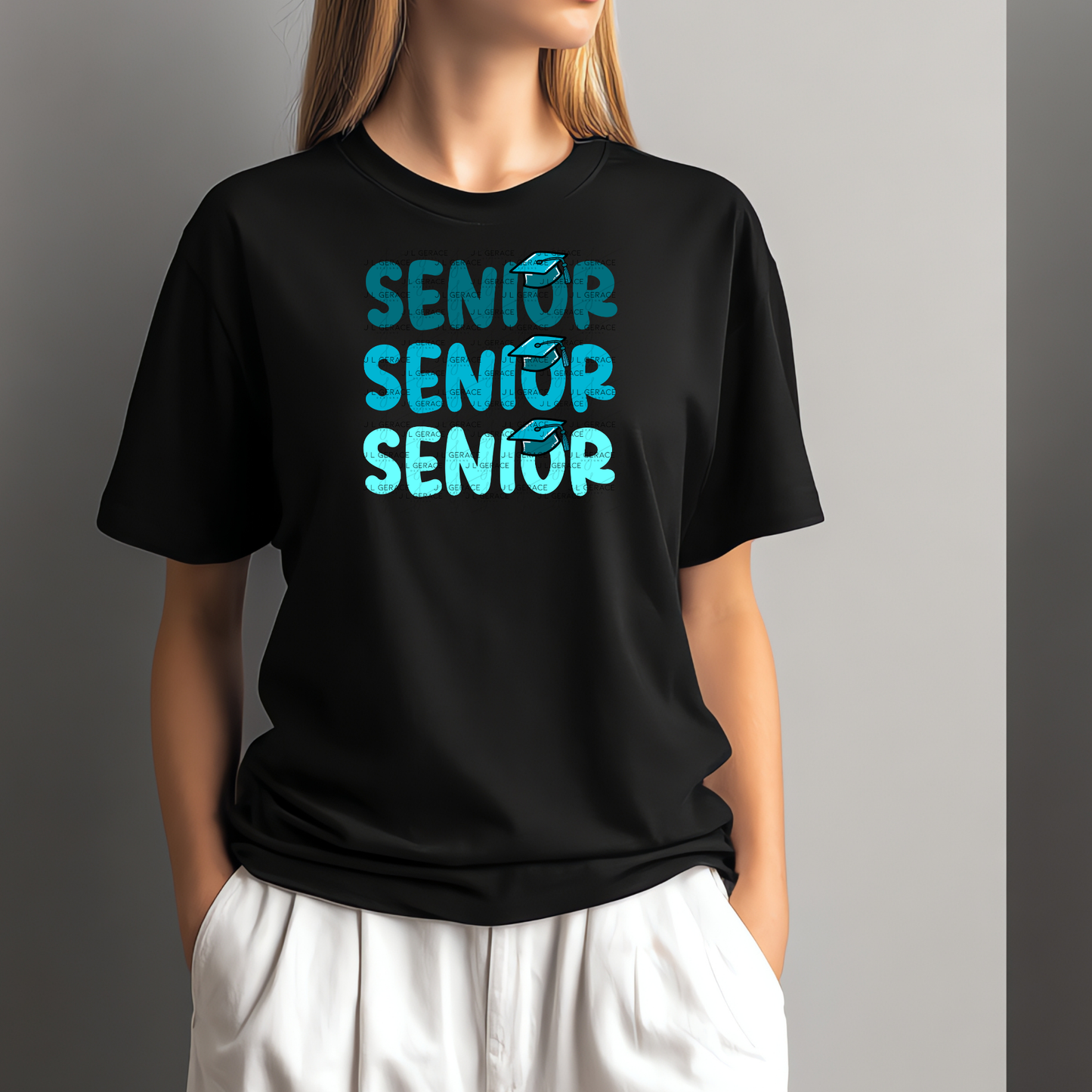 Senior PNG – Teal Graduation Cap Lettering Design