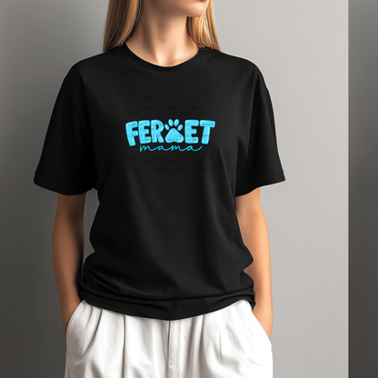 Ferret Mama PNG – Blue Paw Print Design for Pet Lovers