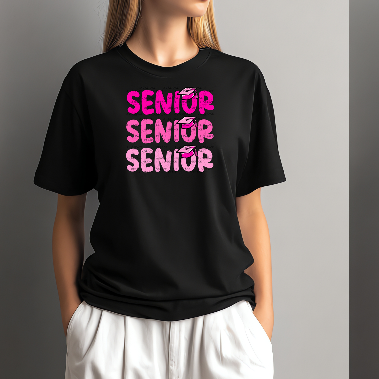 Senior PNG – Pink Graduation Cap Lettering Design