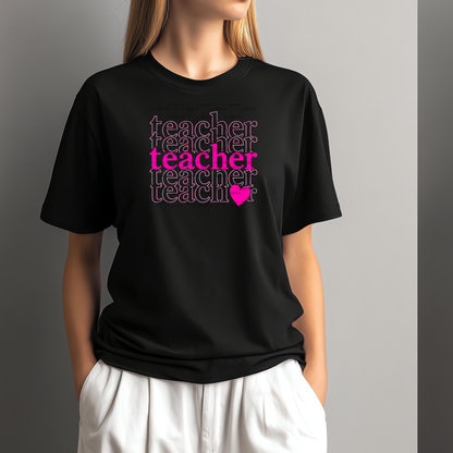 Teacher Teacher Heart Pink PNG Digital Download