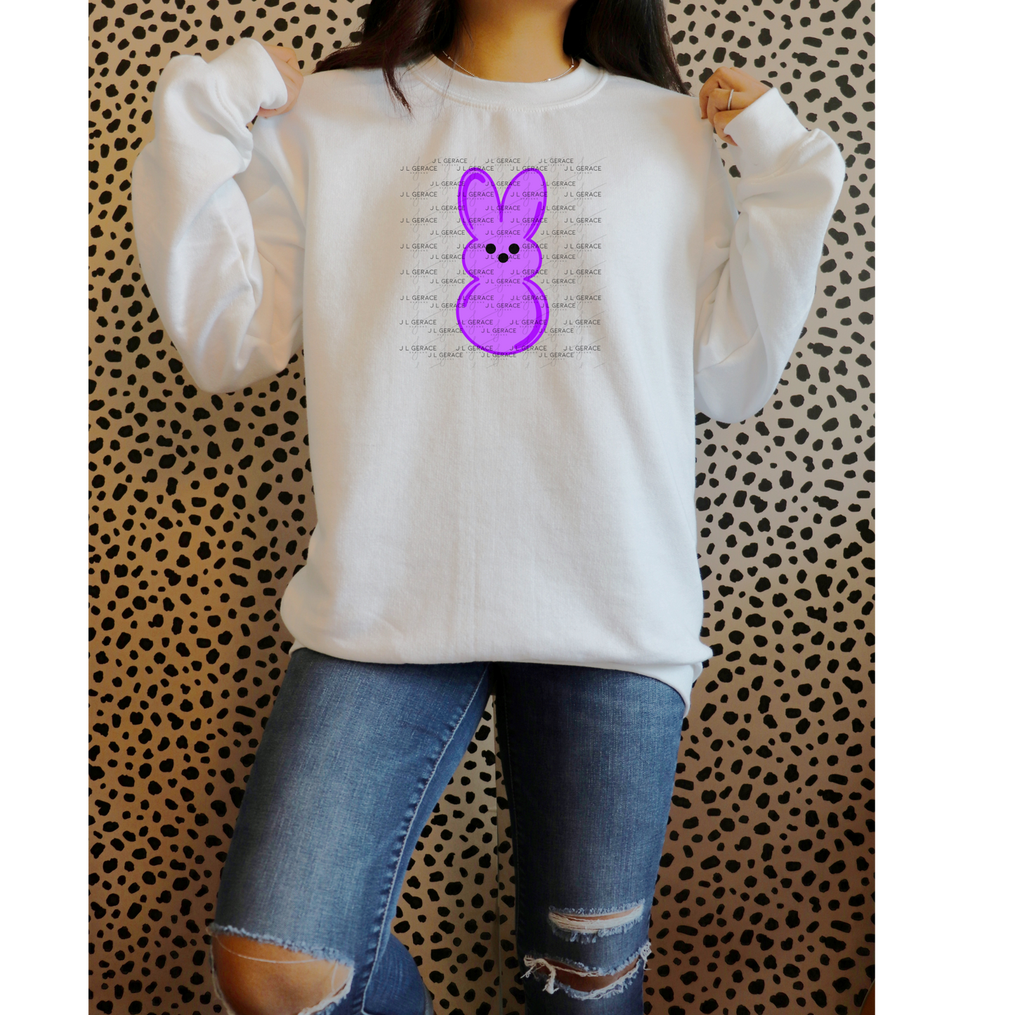 Purple Bunny Peep Easter Clipart Sublimation PNG