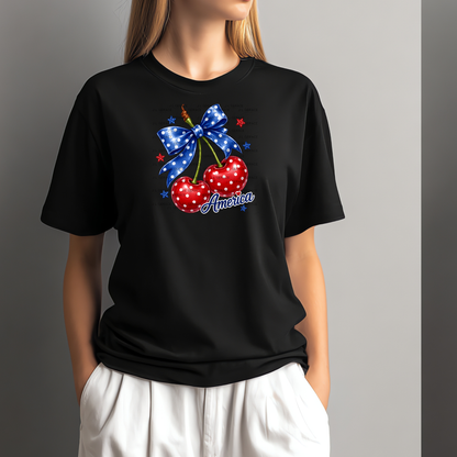 Polka Dot America Cherries PNG