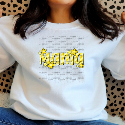 Mama Daisy Floral Yellow PNG Design