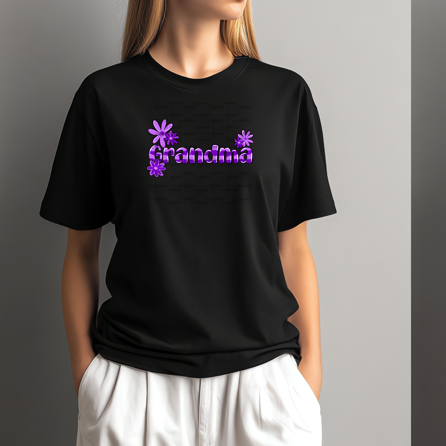 Grandma PNG – Purple Floral Name Sublimation Design