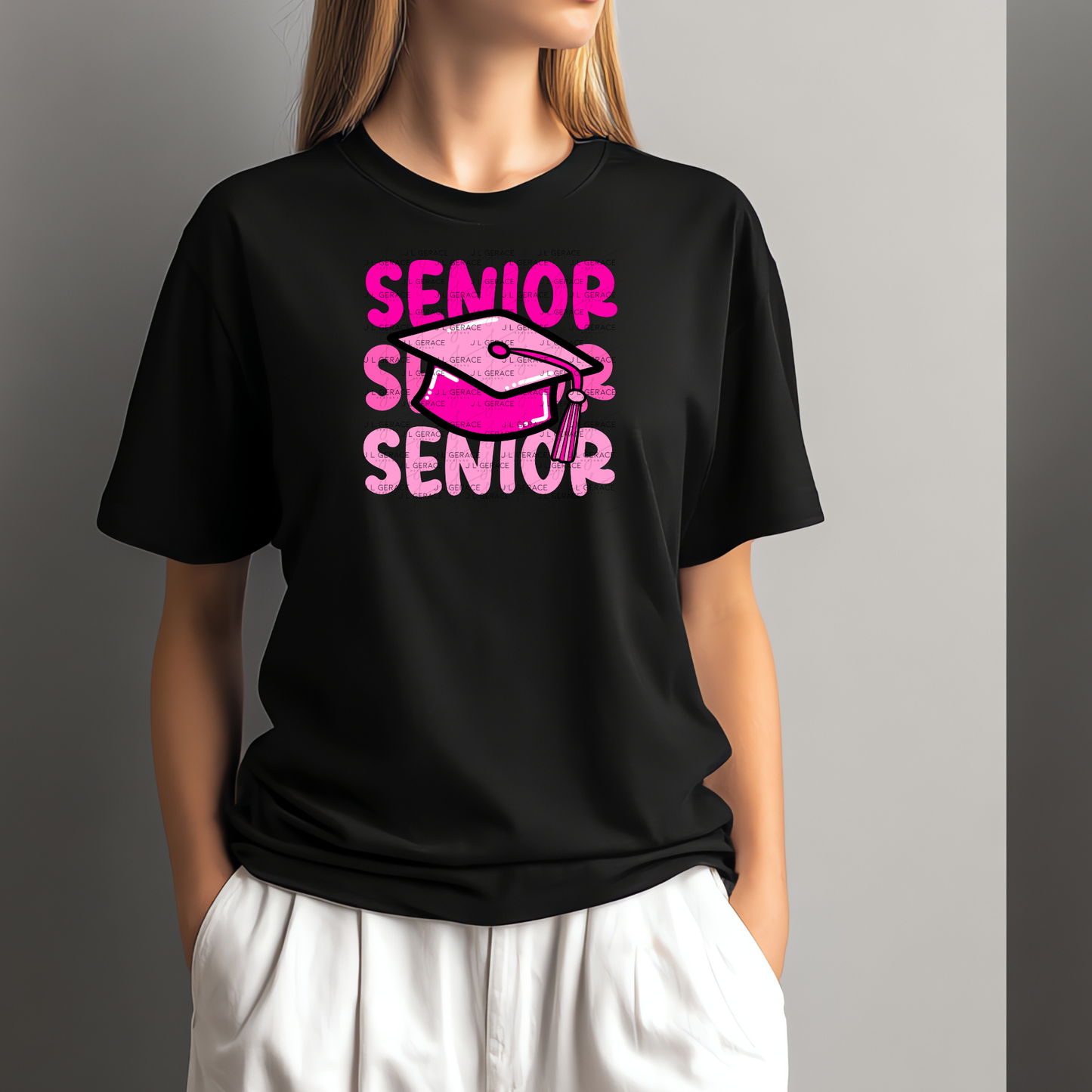 Senior PNG – Pink Graduation Cap Lettering Design
