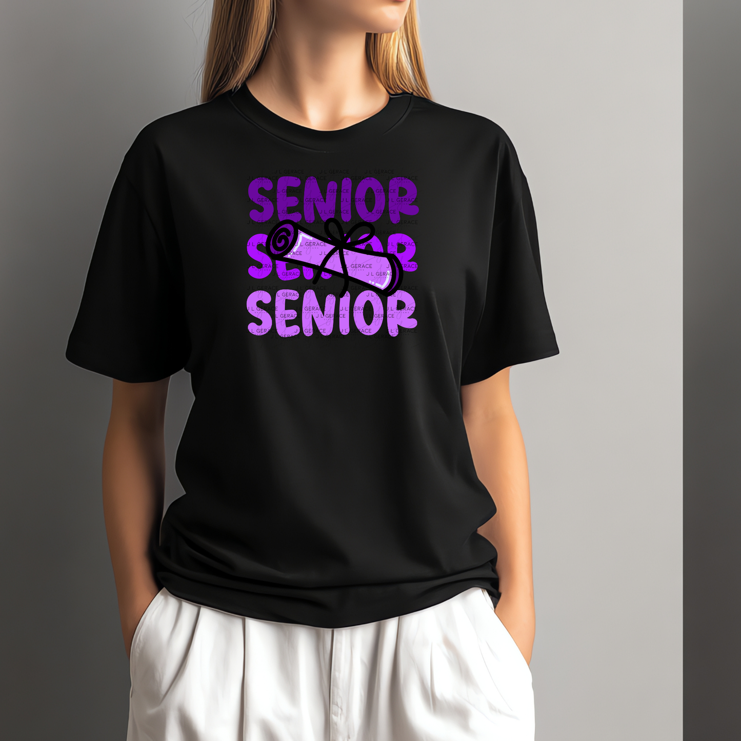 Senior PNG – Purple Diploma Graduation Lettering Design