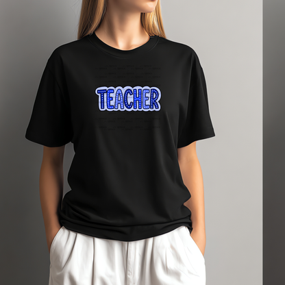 Teacher Dot Lettering Blue PNG Digital Download