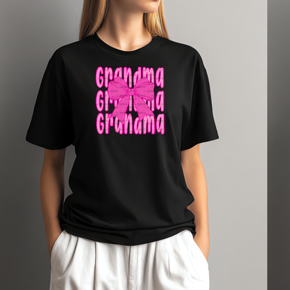 Grandma PNG – Pink Bow Layered Name Sublimation Design